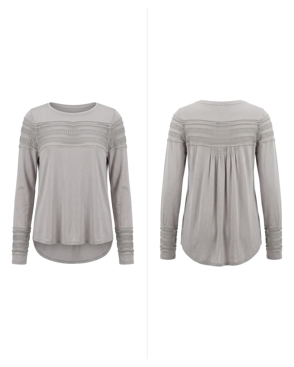 Free People Gray Crew Neck Lace Knit Lightweight T-Shirt Women Size S/P